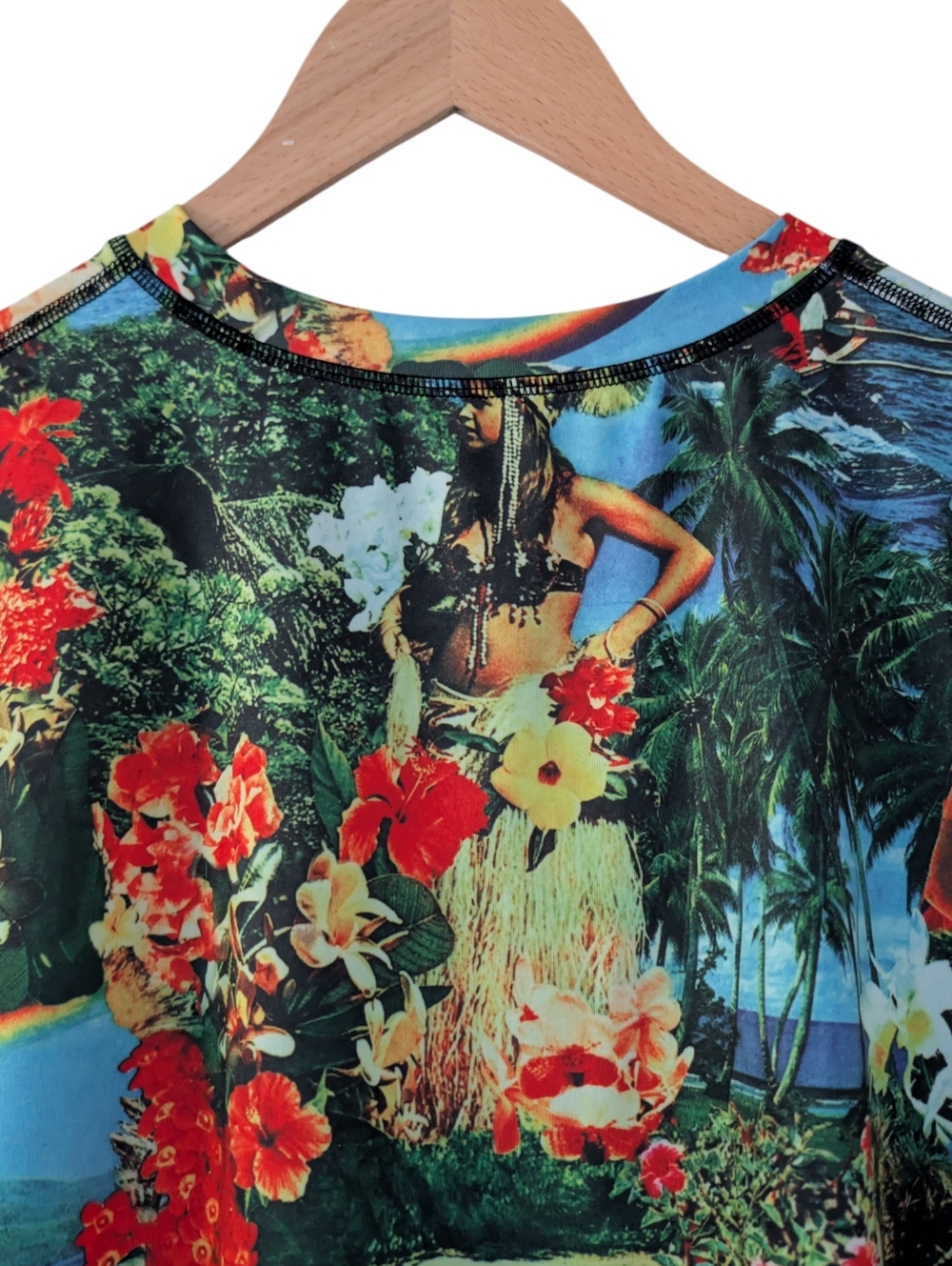 Burton Maui Wowie AOP Hawaiian Lightweight Short Sleeve Poly Spandex Top - Picture 8 of 13